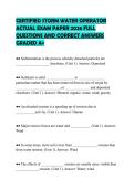 CERTIFIED STORM WATER OPERATOR ACTUAL EXAM PAPER 2026 FULL QUESTIONS AND CORRECT ANSWERS GRADED A&plus;