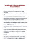 UConn Nursing 1131- Exam 1 Review With Complete Solutions