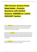 TSA Forensic Science Exam  Study Guide &ndash; Practice  Questions with Verified  Answers&period; GRADED A&plus;&period; Latest  2026&sol;2027 Update&period;  