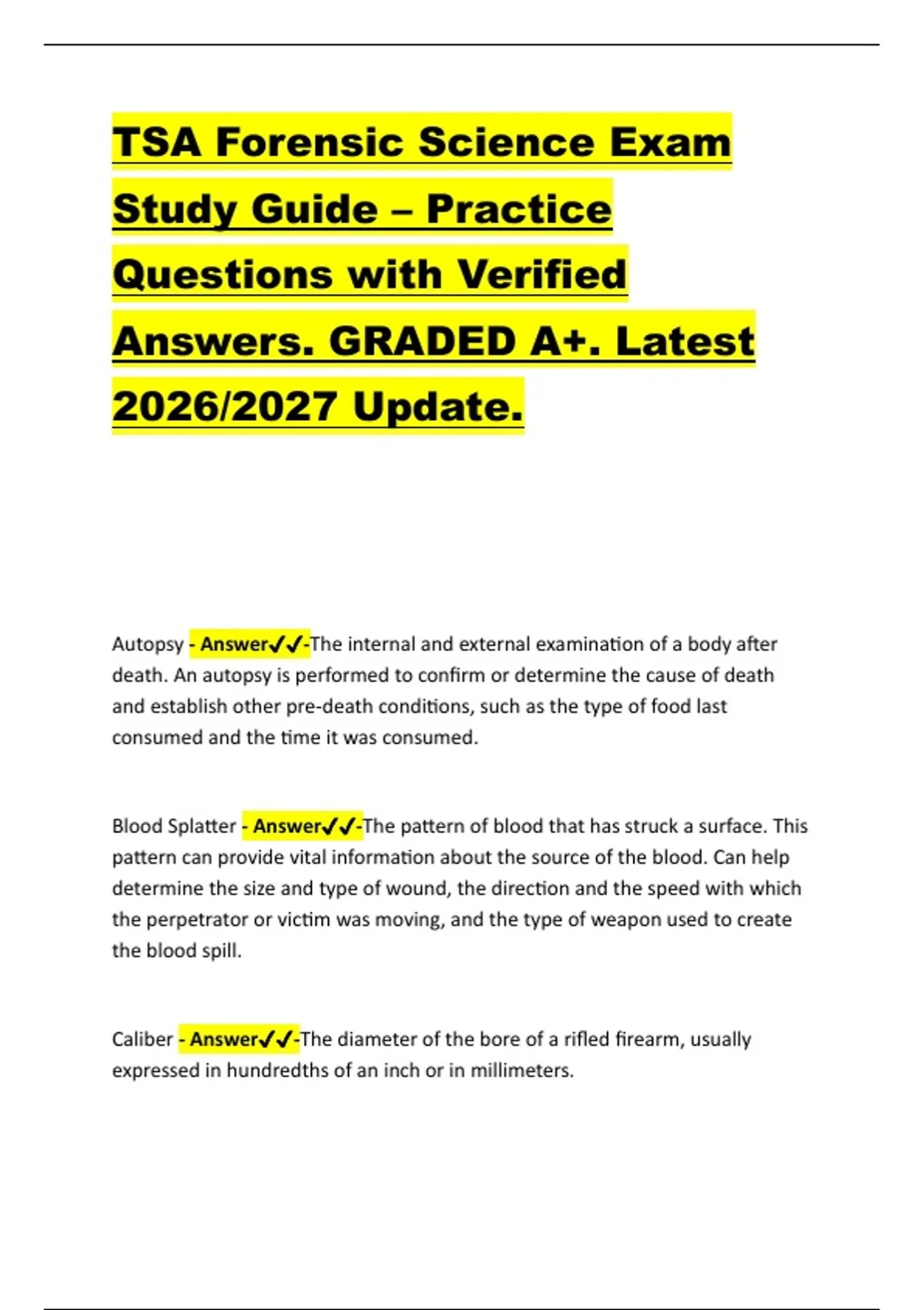 TSA Forensic Science Exam Study Guide – Practice Questions with ...