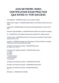AXIS NETWORK VIDEO CERTIFICATION EXAM PRACTICE Q&A RATED A&plus; FOR SUCCESS