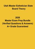 Utah Master Esthetician State Board Theory 2026 PDF &vert; Esthetics Licensing Exam Prep