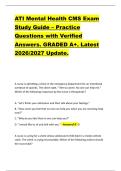 ATI Mental Health CMS Exam  Study Guide &ndash; Practice  Questions with Verified  Answers&period; GRADED A&plus;&period; Latest  2026&sol;2027 Update&period; 