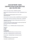 AXIS NETWORK VIDEO CERTIFICATION EXAM PRACTICE Q&A SOLVED 2026