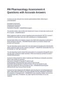 RN Pharmacology Assessment-A Questions with Accurate Answers