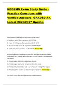NCOEMS Exam Study Guide &ndash;  Practice Questions with  Verified Answers&period; GRADED A&plus;&period;  Latest 2026&sol;2027 Update&period;  