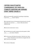 CERTIFIED PARAOPTOMETRIC COMPREHENSIVE TEST PAPER 2026 COMPLETE QUESTIONS AND ANSWERS EXPERT VERIFIED GRADED A&plus;
