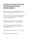 CERTIFIED PARAOPTOMETRIC EXAM SCRIPT 2026 TEST PAPER QUESTIONS AND SOLUTIONS GRADED A&plus;