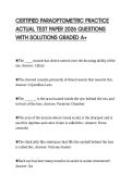 CERTIFIED PARAOPTOMETRIC PRACTICE ACTUAL TEST PAPER 2026 QUESTIONS WITH SOLUTIONS GRADED A&plus;