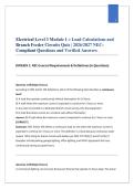  Electrical Level 3 Module 1 &ndash; Load Calculations and Branch Feeder Circuits Quiz &vert; 2026&sol;2027 NEC-Compliant Questions and Verified Answers Study Guide