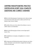 CERTIFIED PARAOPTOMETRIC PRACTICE CERTIFICATION SCRIPT 2026 COMPLETE QUESTIONS AND CORRECT ANSWERS