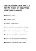 CERTIFIED PARAOPTOMETRIC PRACTICE TRAINING STUDY SHEET 2026 UPDATED QUESTIONS AND ANSWERS