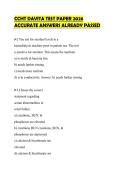 CCHT DAVITA TEST PAPER 2026 ACCURATE ANSWERS ALREADY PASSED