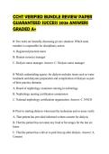 CCHT VERIFIED BUNDLE REVIEW PAPER GUARANTEED SUCCESS 2026 ANSWERS GRADED A&plus;