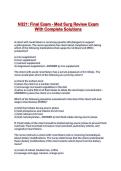 N321&colon; Final Exam - Med Surg Review Exam With Complete Solutions