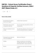NBCSN - School Nurse Certification Exam &vert; Questions & Expertly Verified Answers&comma; 2026 &vert; 2027 &lpar;Rated Grade A&plus;&rpar;