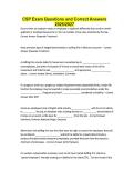 CSP Exam Questions and Correct Answers 2026&sol;2027