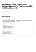 Ambulatory nurse certification exam &vert; Questions & Expertly Verified Answers&comma; 2026 &vert; 2027 &lpar;Rated Grade A&plus;&rpar;