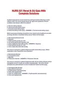 NURS 321 Renal & GU Quiz With Complete Solutions