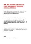 LDR - 302S Organizational Culture Exam &lpar;Actual Exam&rpar; Questions with Verified Answers&vert; Latest Update 