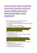 Indiana Probation Officer Certification  Exam Practice Questions And Correct  Answers &lpar;Verified Answers&rpar; Plus  Rationales 2026 Q&A &vert; Instant  Download Pdf