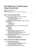 MGT 3200 Exam 2 Master Practice Set&colon; 50 Questions & Concepts &lpar;Sauley - Spring 2026&rpar;