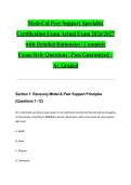 Medi-Cal Peer Support Specialist Certification Exam Actual Exam 2026&sol;2027 with Detailed Rationales &vert; Complete Exam-Style Questions &vert; Pass Guaranteed &ndash; A&plus; Graded