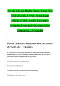 Nevada Life and Health License Exam Prep NRS 679A-692A NAIC Actual Exam 2026&sol;2027 with Detailed Rationales &vert; Complete Exam-Style Questions &vert; Pass Guaranteed &ndash; A&plus; Graded