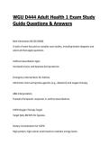 WGU D444 Adult Health 1 Exam Study Guide Questions & Answers