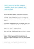 CUSECO Exam Prep Certified US Export Compliance Officer Exam Questions With Correct Answers 