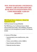 WOC &lpar;WOUND OSTOMY CONTINENCE&rpar;  OSTOMY CARE EXAMINATION 2026  BANK MOST EXAM QUESTIONS WILL  COME FROM HERE &sol;ALREADY  GRADED A&plus; 