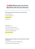 California RDA Written & Law Exam Practice Questions and Answers