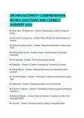 OB HESI MATERNITY COMPREHENSIVE REVIEW QUESTIONS AND CORRECT ANSWERS 2026&period;