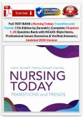 Full TEST BANK &vert; Nursing Today&colon; Transition and Trends 11th Edition by Zerwekh &vert; Complete Chapters 1&ndash;26 Question Bank with NCLEX-Style Items&comma; Professional Issues Scenarios & Verified Answers &vert; Updated 2026 Version