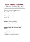 Arizona Contractor License CR-67 Practice Questions and Answers