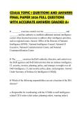 CDASA TOPIC 1 QUESTIONS AND ANSWERS FINAL PAPER 2026 FULL QUESTIONS WITH ACCURATE ANSWERS GRADED A&plus;