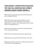 CDFM MODULE 1 CERTIFICATION EVALUATION TEST 2026 FULL QUESTIONS AND CORRECT ANSWERS ALREADY PASSED GRADED A&plus;