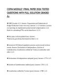 CDFM MODULE 1 FINAL PAPER 2026 TESTED QUESTIONS WITH FULL SOLUTION GRADED A&plus;