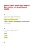 Alabama Board of Funeral Service State Law Exam Questions with Correct Answers&vert; Updated