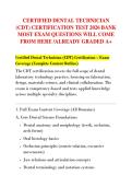 CERTIFIED DENTAL TECHNICIAN &NewLine;&lpar;CDT&rpar; CERTIFICATION TEST 2026 BANK &NewLine;MOST EXAM QUESTIONS WILL COME &NewLine;FROM HERE &sol;ALREADY GRADED A&plus;