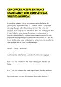 CBP OFFICER ACTUAL ENTRANCE&NewLine;EXAMINATION 2026 COMPLETE Q&A&NewLine;VERIFIED SOLUTIONS