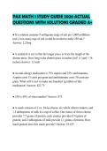 PAX MATH 1 STUDY GUIDE 2026 ACTUAL&NewLine;QUESTIONS WITH SOLUTIONS GRADED A&plus;