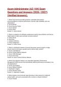 Azure Administrator &lpar;AZ-104&rpar; Exam Questions and Answers &lpar;2026 &sol; 2027&rpar; &lpar;Verified Answers&rpar;&period;