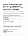 NUR2180 &sol; NUR 2180 &lpar;Latest Update 2025&sol; 2026 Physical Assessment &vert; Questions and Verified Answers &vert; 100&percnt; Correct &vert; Grade A - Rasmussen