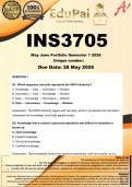 INS3705 May June Portfolio &lpar;COMPLETE ANSWERS&rpar; Semester 1 2026 - DUE 28 May 2026