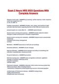 Exam 2 Neuro NRS 3025 Questions With Complete Answers