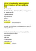 FA DAVIS Medication Administration Exam Questions & Answers &lpar;Grade A&plus;&rpar;&period;docx