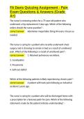 FA Davis Quizzing Assignment - Pain Exam Questions & Answers &lpar;Grade A&plus;&rpar;&period;docx&NewLine;&NewLine;