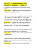 FA Davis Pressure injuries Exam Questions & Answers &lpar;Grade A&plus;&rpar;&period;docx&NewLine;&NewLine;