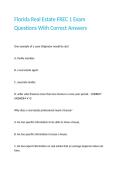 Florida Real Estate FREC 1 Exam Questions With Correct Answers